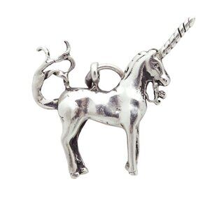 Vintage Sterling Silver 3D *Unicorn* Fantasy Theme Animal Charm Pendant